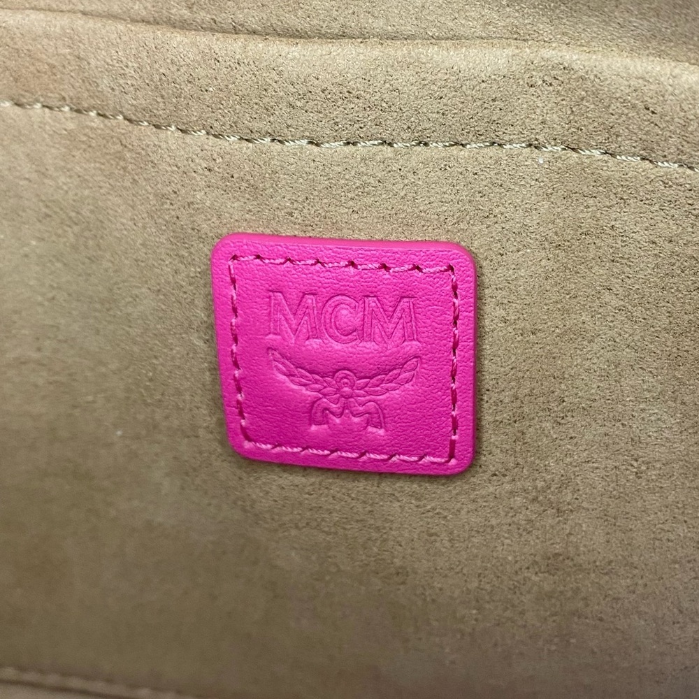 NEW!! MCM Pink Vintage Monogram Jacquard Aren Mini Shoulder Bag - Picture 12 of 14